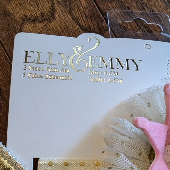 NWT Elly & Emmy 3pc Angel Tutu Set Size Up To 12 Months. - Picture 8 of 12